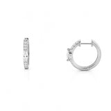 14K Gold Lab Grown Marquise Prong Set Diamond Huggies
