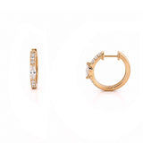 14K Gold Lab Grown Marquise Prong Set Diamond Huggies