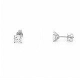 14K Gold 2.00 Carat Lab Grown Cushion Diamond Stud Earrings