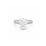 14K Gold Lab Grown Radiant Double Wire Engagement Ring