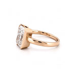 14K Gold Lab Grown Radiant Open Bezel Solitaire Engagement Ring