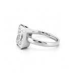 14K Gold Lab Grown Radiant Open Bezel Solitaire Engagement Ring