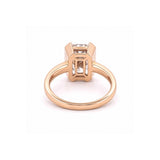 14K Gold Lab Grown Radiant Open Bezel Solitaire Engagement Ring