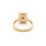 14K Gold Lab Grown Radiant Open Bezel Solitaire Engagement Ring
