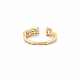 14K Gold Open One to Five Open Emerald Diamond Band