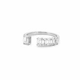 14K Gold Open One to Five Open Emerald Diamond Band