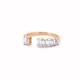 14K Gold Open One to Five Open Emerald Diamond Band