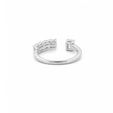 14K Gold Open One to Five Open Emerald Diamond Band
