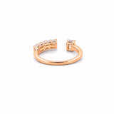 14K Gold Open One to Five Open Emerald Diamond Band
