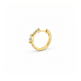 14K Gold Lab Grown Marquise Prong Set Diamond Huggies