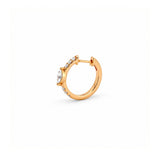 14K Gold Lab Grown Marquise Prong Set Diamond Huggies