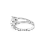 14K Gold 2.50 Carat Lab Grown Pear Half Two Row Engagement Ring