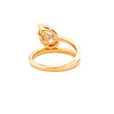 14K Gold 2.50 Carat Lab Grown Pear Half Two Row Engagement Ring