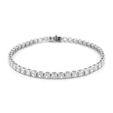 14K Gold Lab Grown Mini Cushion Bezel Tennis Bracelet