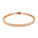 14K Gold Lab Grown Mini Cushion Bezel Tennis Bracelet