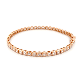 14K Gold Lab Grown Mini Cushion Bezel Tennis Bracelet