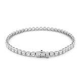14K Gold Lab Grown Mini Cushion Bezel Tennis Bracelet
