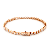 14K Gold Lab Grown Mini Cushion Bezel Tennis Bracelet