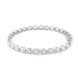 14K Gold Lab Grown Oval Bezel Tennis Bracelet