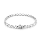 14K Gold Lab Grown Oval Bezel Tennis Bracelet