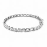 14K Gold Lab Grown Radiant Bezel Tennis Bracelet