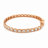 14K Gold Lab Grown Radiant Bezel Tennis Bracelet