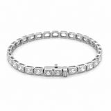 14K Gold Lab Grown Radiant Bezel Tennis Bracelet