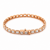 14K Gold Lab Grown Radiant Bezel Tennis Bracelet