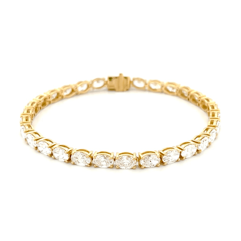 14K Gold 3.5MM Lab Grown Oval Tennis Bracelet