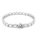 14K Gold Large Lab Grown Radiant Bezel Tennis Bracelet