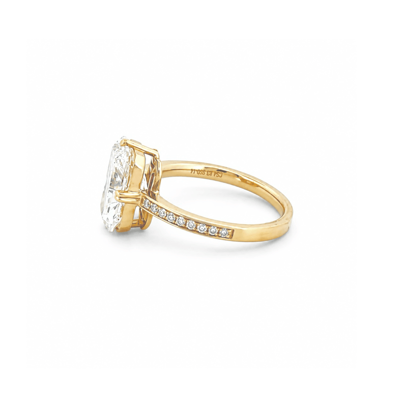 14K Gold Lab Grown Radiant Double Wire Engagement Ring