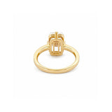14K Gold Lab Grown Radiant Double Wire Engagement Ring