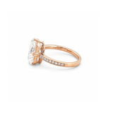 14K Gold Lab Grown Radiant Double Wire Engagement Ring