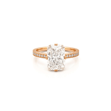 14K Gold Lab Grown Radiant Double Wire Engagement Ring