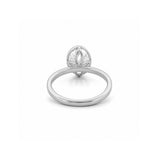 14K Gold Lab Grown Oval Diamond Floral Bezel Solitaire Engagement Ring
