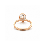 14K Gold Lab Grown Oval Diamond Floral Bezel Solitaire Engagement Ring