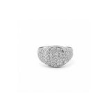 14K Gold Round Pavé Diamond Signet Band