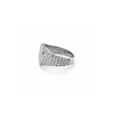 14K Gold Round Pavé Diamond Signet Band