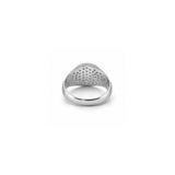 14K Gold Round Pavé Diamond Signet Band