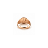 14K Gold Round Pavé Diamond Signet Band