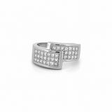 14K Gold Invisible Diamond Crossover Band