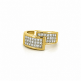 14K Gold Invisible Diamond Crossover Band