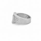 14K Gold Invisible Diamond Crossover Band