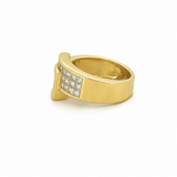 14K Gold Invisible Diamond Crossover Band