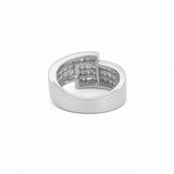 14K Gold Invisible Diamond Crossover Band