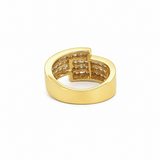 14K Gold Invisible Diamond Crossover Band