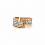14K Gold Invisible Diamond Crossover Band