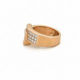 14K Gold Invisible Diamond Crossover Band