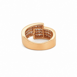 14K Gold Invisible Diamond Crossover Band