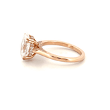 14K Gold 3.00 Carat Lab Grown Oval Diamond Cathedral Under Halo Engagement Ring